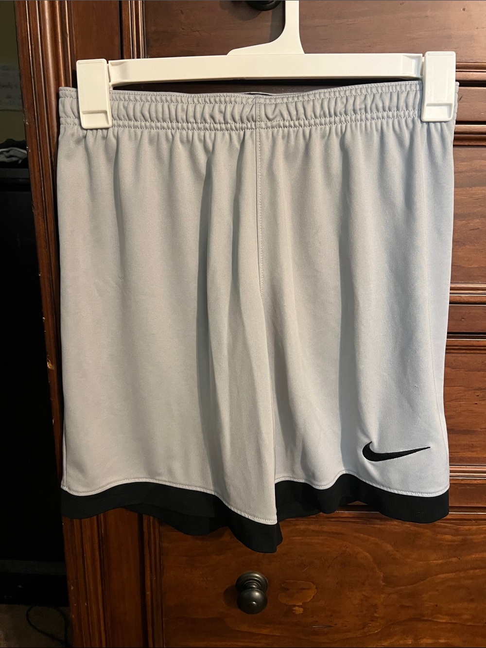Nike Boy’s Light Gray Athletic Shorts with Black Trim